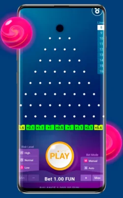 Screenshot oficiální hry Plinko