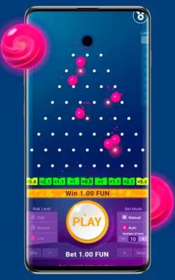 Screenshot oficiální hry Plinko